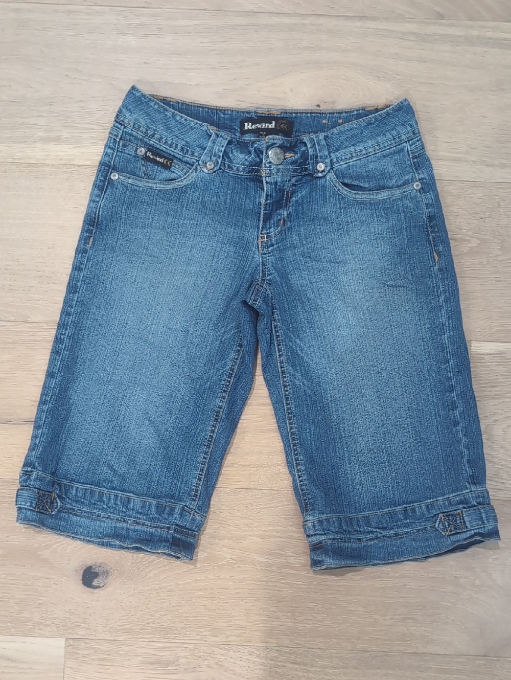 Rewind Blue Denim Bermuda Shorts